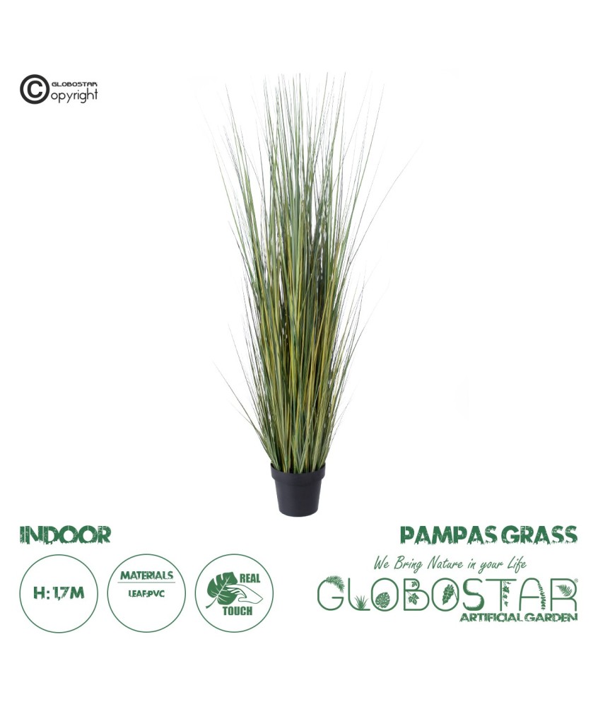 GloboStar® Artificial Garden PAMPAS GRASS 20072 Τεχνητό Διακοσμητικό Φυτό Γρασίδι της Πάμπας Υ170cm